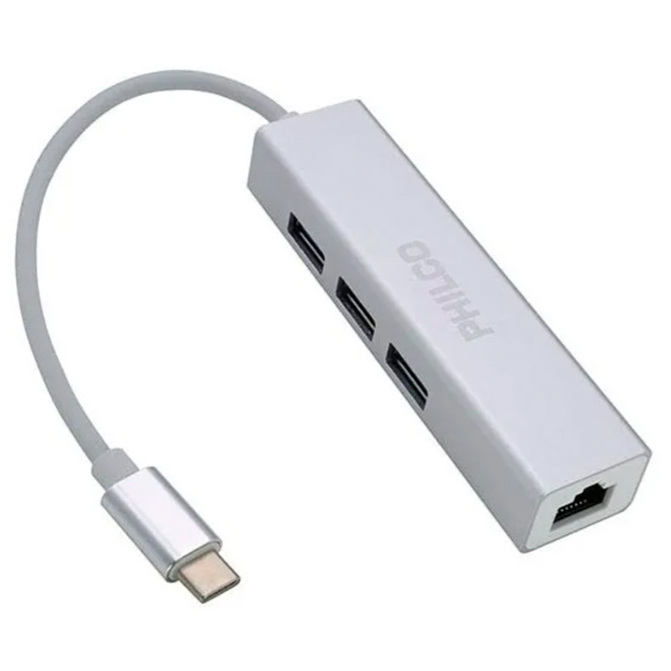 HUB USB-C a Ethernet + 3 port USB 3.0 Philco