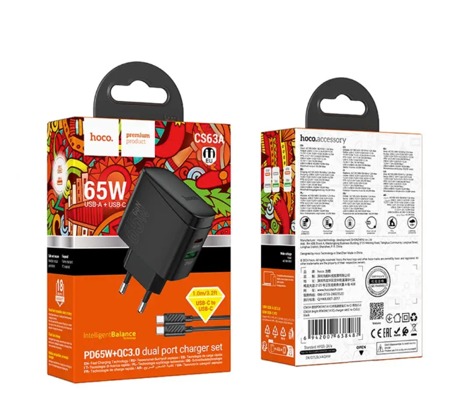 Cargador de pared USB-C 65W Hoco CS63A
