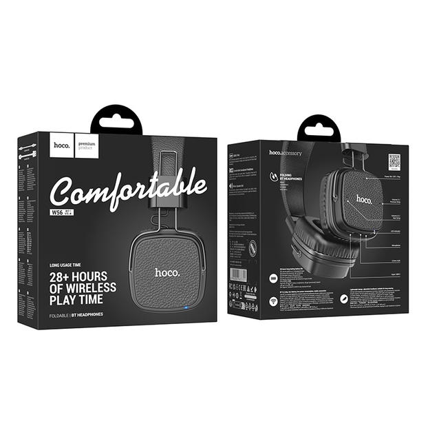 Audifono inalambrico  28hrs Play Time Hoco W56 negro