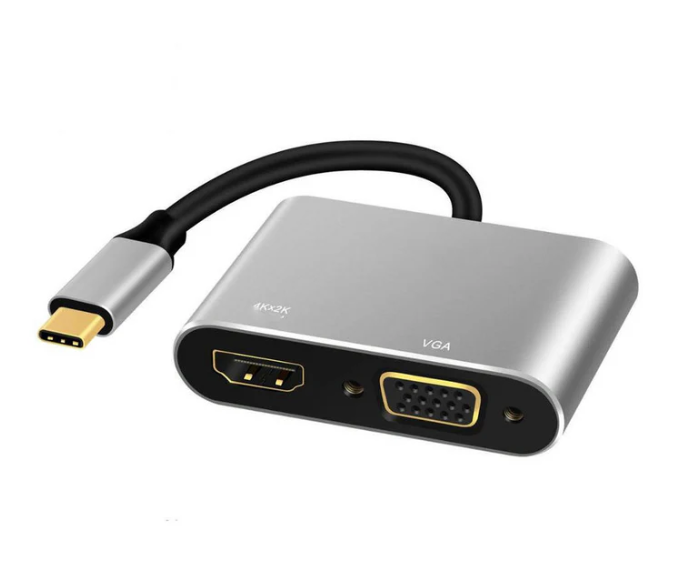 Hub Adaptador 4 en 1 Type-C a HDMI 4K + VGA + USB 3.0+ USB C Ulink