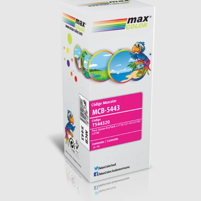 Botella Tinta De Impresora Para Epson 70ml Maxcolor Mcb-5443 Magenta