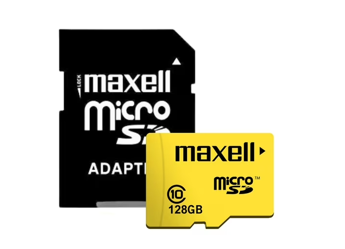 Tarjeta de memoria MicroSD 128GB + Adaptador 90MB/s Maxell