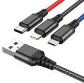 Cable USB a iP+Tipo C+Micro 2A HOCO X76