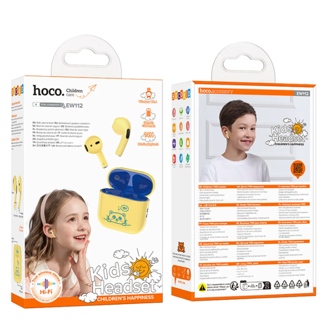 Audífonos inalambrico Niños Hoco EW112 Friendly Amarillo