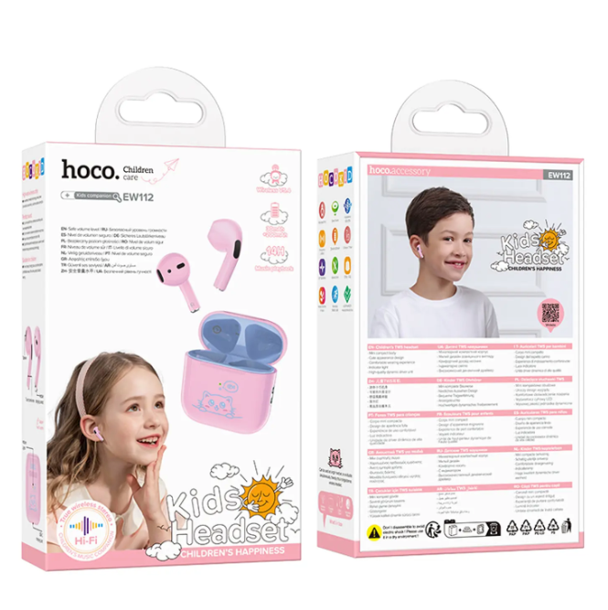 Audífonos inalambrico Niños Hoco EW112 Friendly rosado