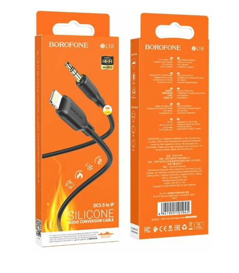 Cable de Audio Jack 3,5mm a LIGHTNING Borofone Bl18 negro