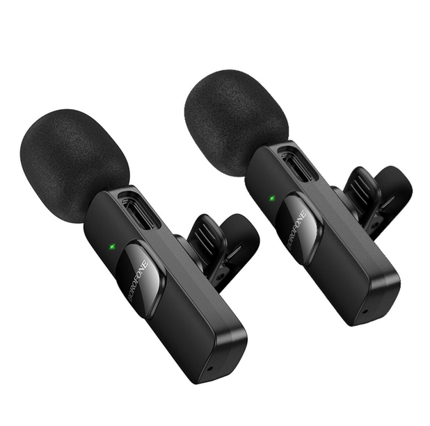 Micrófono inalámbrico de solapa Dual Mic USB-C Y para IP Borofone BFK15