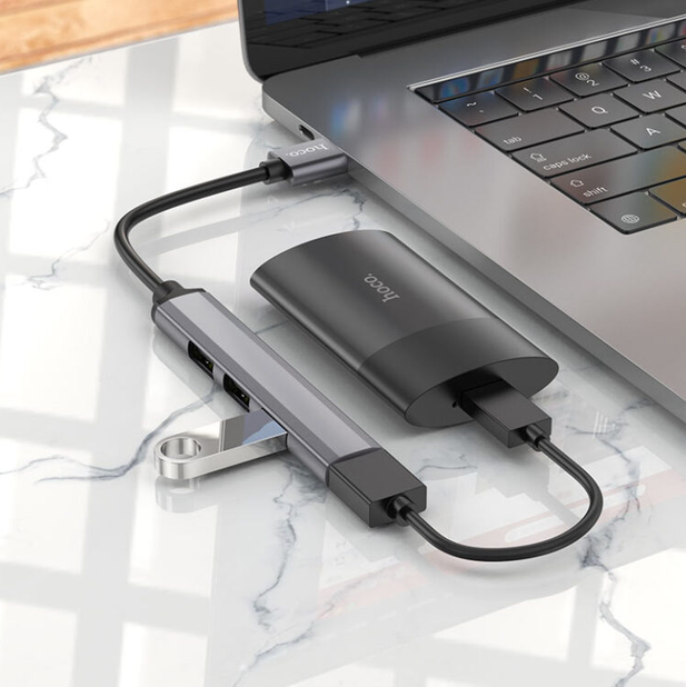 Adaptador Hub USB 3.0 a USB 4 en 1 Hoco HB26