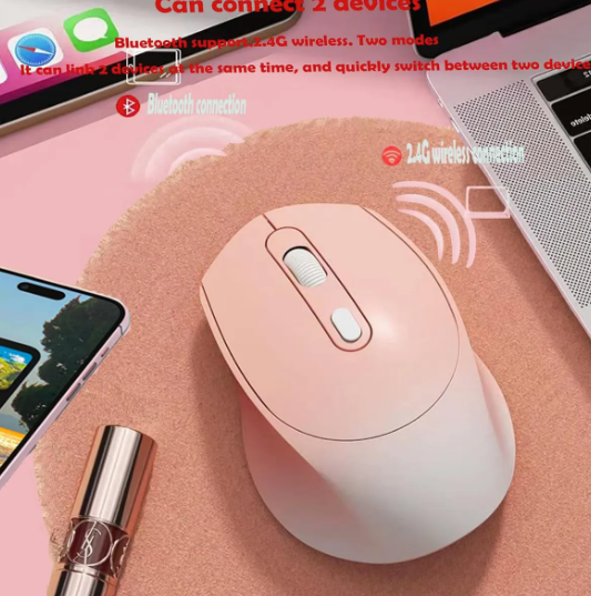Mouse Bluetooth 2.4ghz M128 rosado