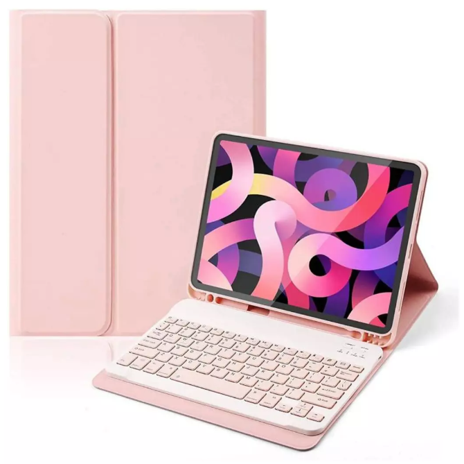 Funda con teclado para IPAD Air11 (2025/2024) Air5/Air4 10.9 rosado