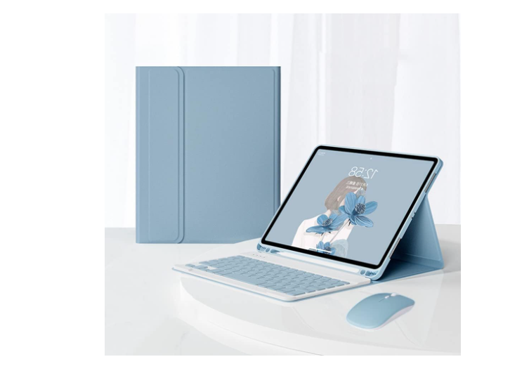 Funda con teclado para IPAD Air11 (2025/2024) Air5/Air4 10.9 celeste