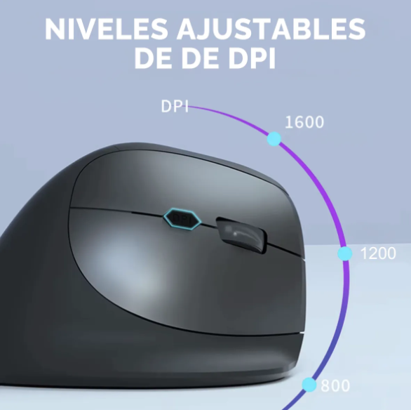 Mouse BT Ergonómico 2,4Hz 1600DPI Recargable UT-MOER200R Utek