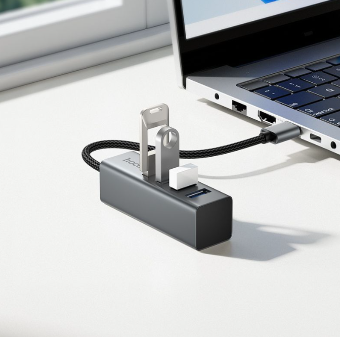 Adaptador Hub 4 puerto USB 2.0 Hoco HB1A