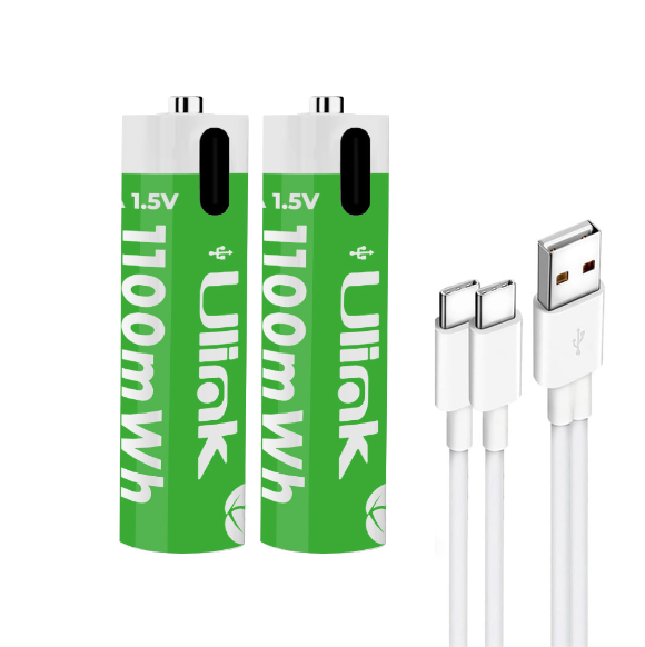 Pilas Recargable 2xAAA Carga USB-C de 1100mWh Ulink