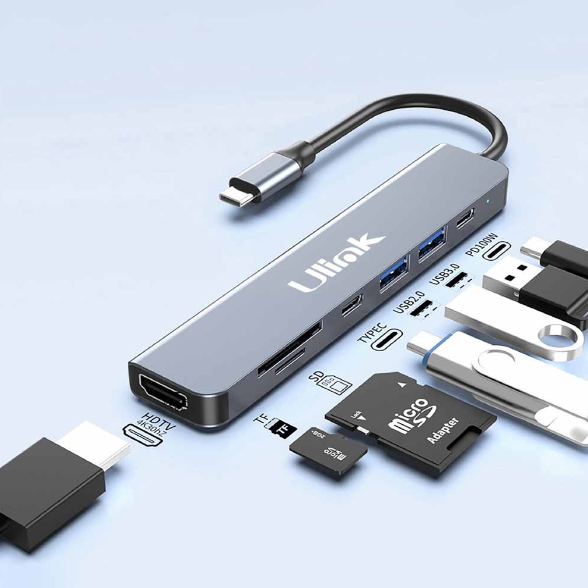 Adaptador Multifunción USB-C 7 en 1 Ulink UL-ADC785HRD