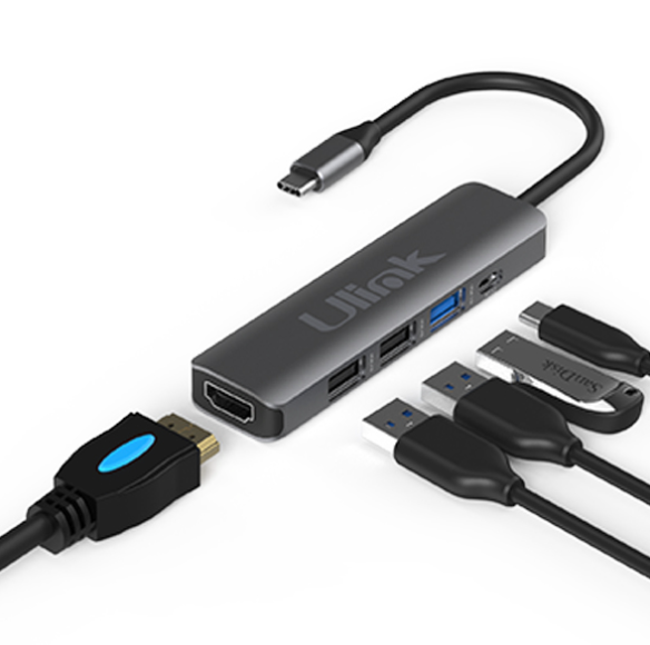 HUB Adaptador multipuerto USB C 5 en 1 Ulink UL-ADC502