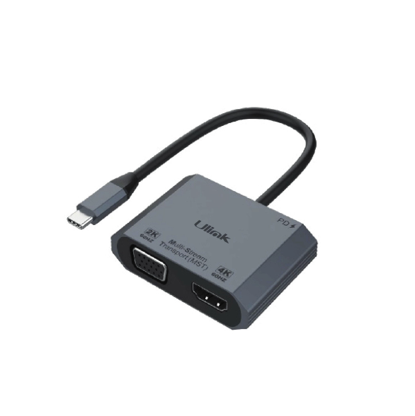 Adaptador USB-C A HDMI + VGA Aluminio 4K Ulink UL-ADC420V