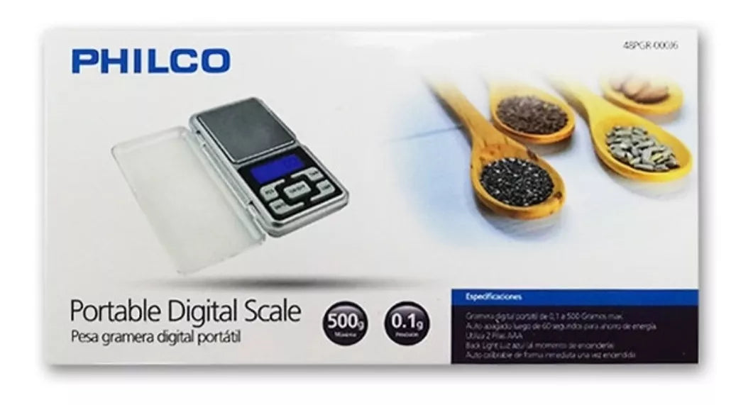 Balanza gramera digital 0,1 a 500 gramos Philco