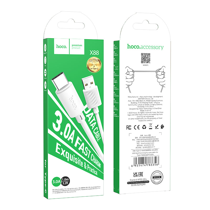 Cable de carga USB a USB-C 3.0A Hoco X88