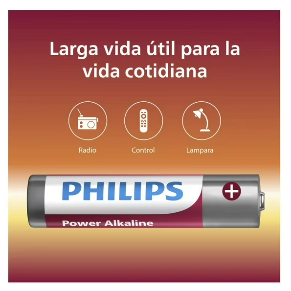 Pack de Pila AA 4 unidades alcalina Philips 1.5V 3X power