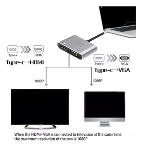 Adaptador Philco UC401 Usb-C a HDMI to VGA 4K