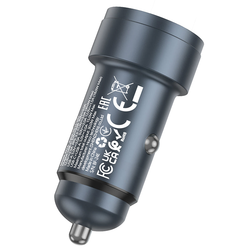 Cargador de Auto doble puerto USB to USB-C 30W Hoco Z57A