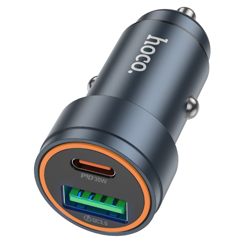 Cargador de Auto doble puerto USB to USB-C 30W Hoco Z57A