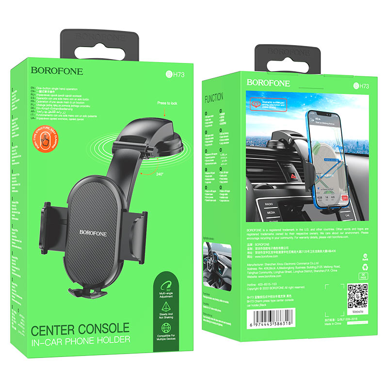 Soporte Auto Ventosa Con Brazo Ajustable Borofone BH73