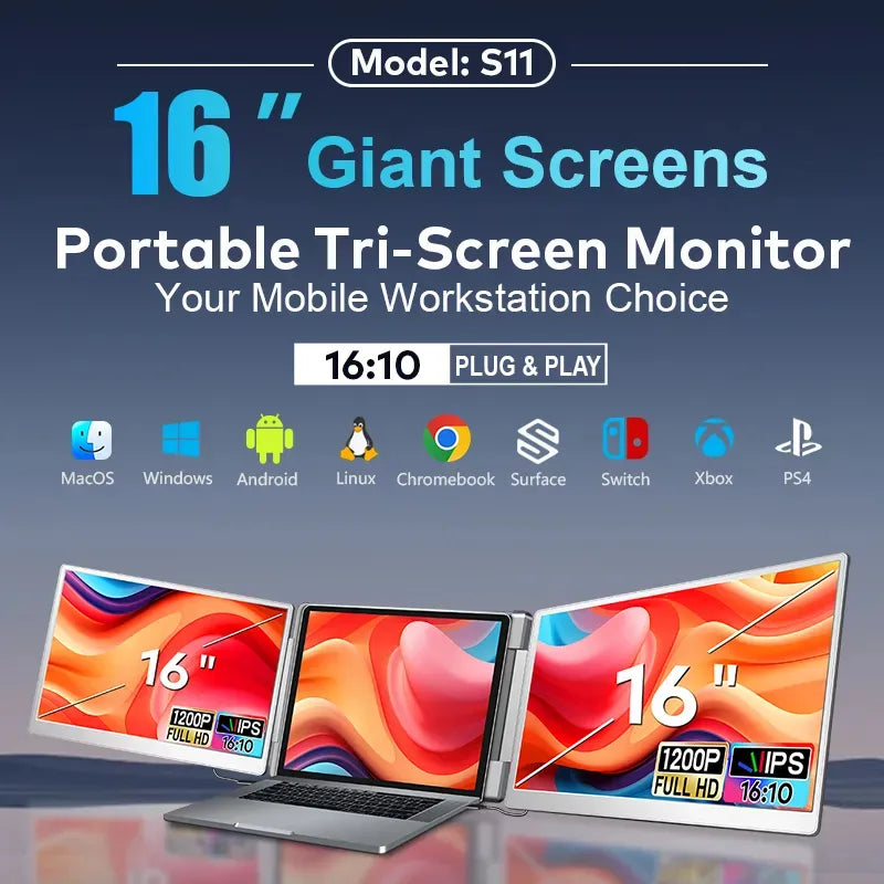 Monitor doble pantalla 16¨Full hd 1920x1200 C-S11