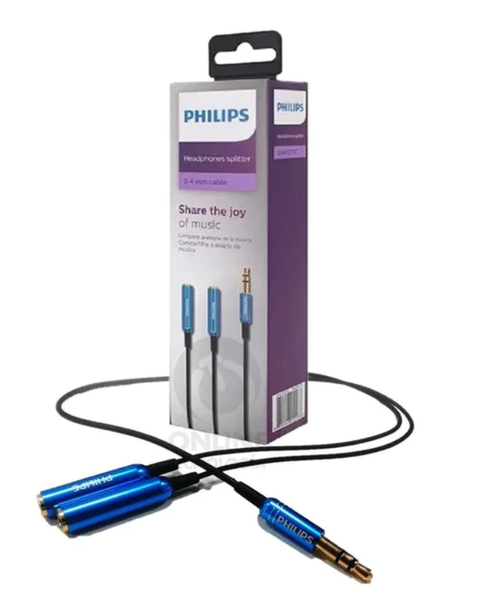 Cable  Auxiliar 3.5mm Splitter 2 salidas Philips