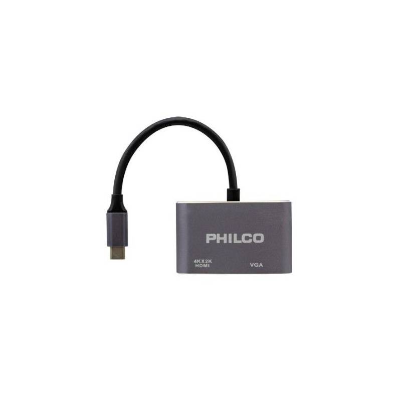 Adaptador Philco UC401 Usb-C a HDMI to VGA 4K