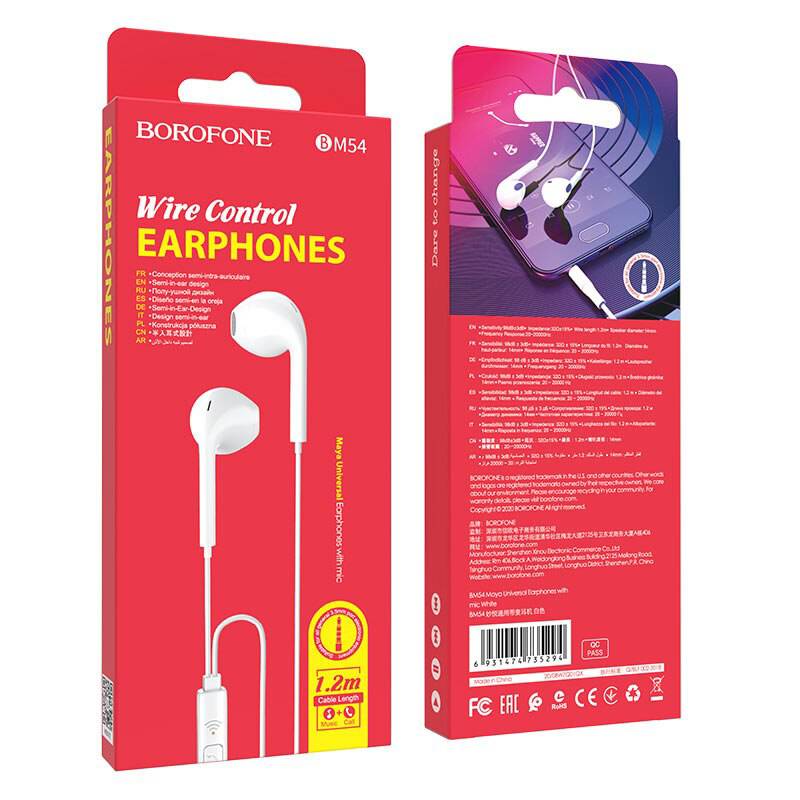 Audífonos manos libres jack 3.5mm Borofone BM54