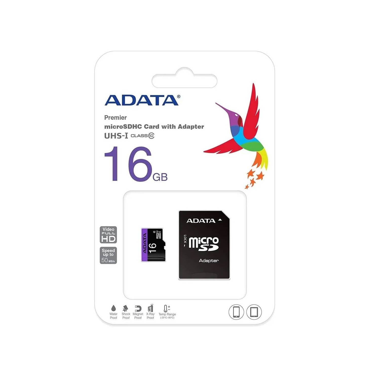 Tarjeta memoria ADATA  microSDHC 16GB  UHS-I clase 10