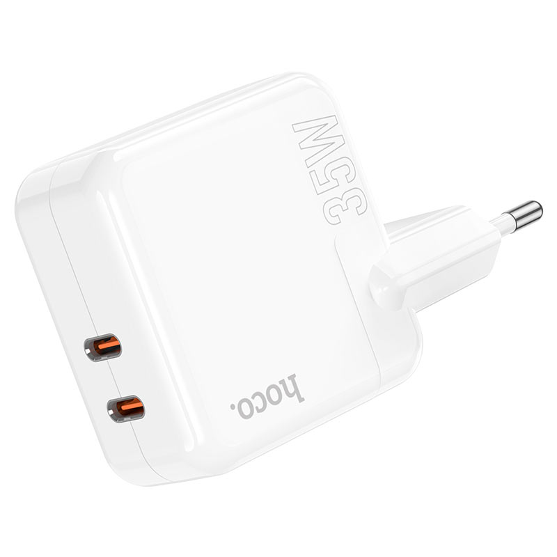 Cargador Adaptador  PD35W dual USB-C Hoco C110A