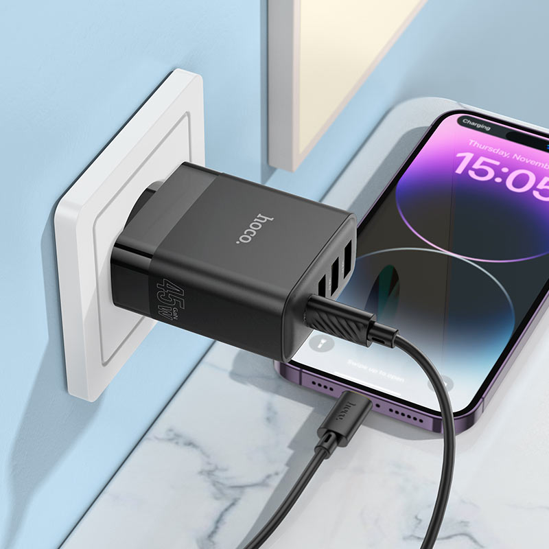 Cargador de pared USB-C de 45W QC3.0 Hoco C127A