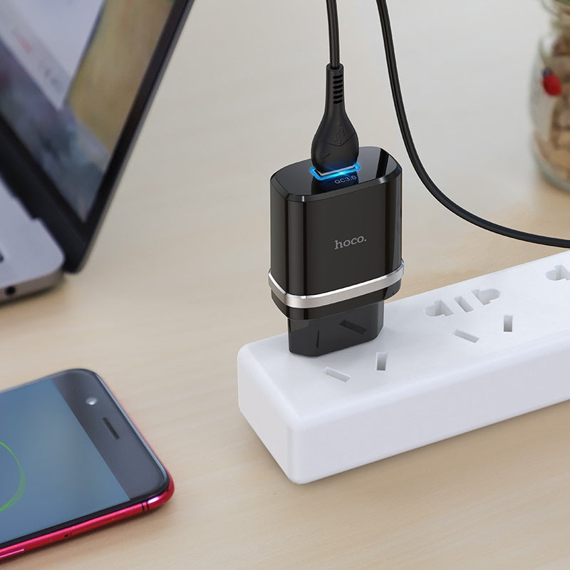 Cargador  USB-C Smart single QC3.0 Hoco C12Q