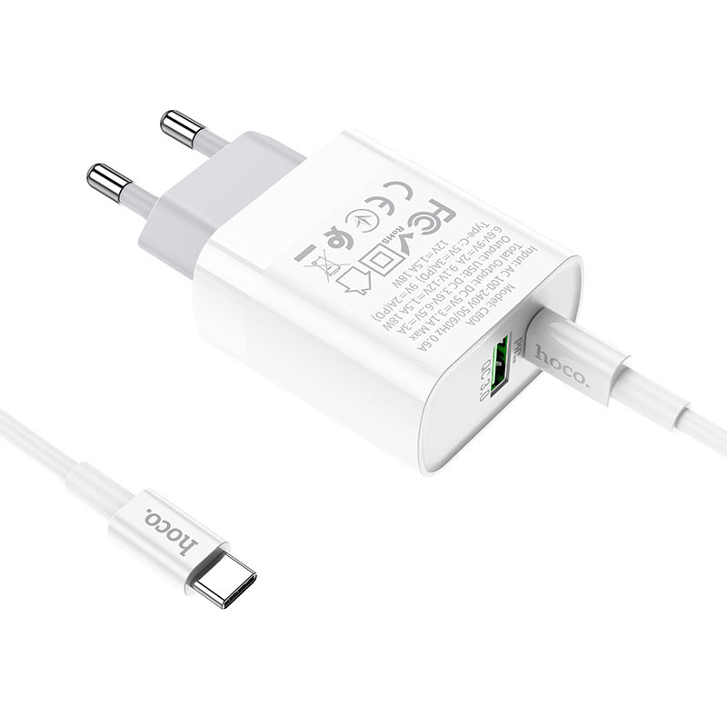 Cargador USB-C 20W Hoco C80A