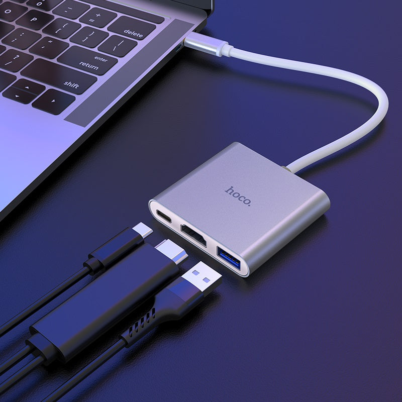 Adaptador  USB-C  a HDMI+ Usb Hoco HB14