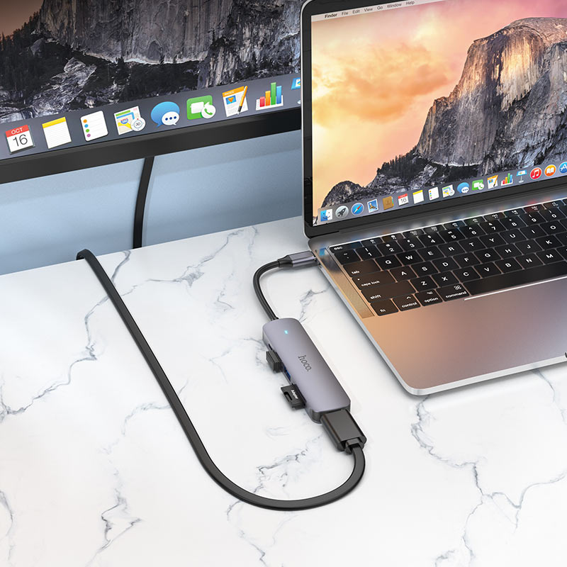 Hub USB-C to HDTV+USB3.0 +USB2.0+SD Hoco HB28