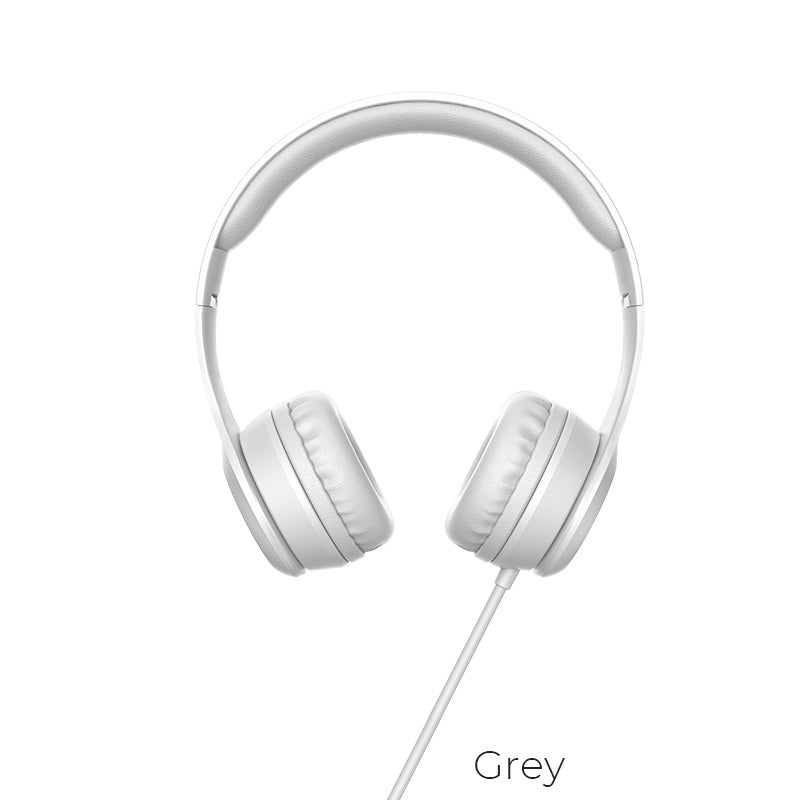 Audífonos alámbricos Hoco W21 Graceful Charm gris