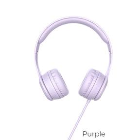 Audífonos alámbricos Hoco W21 Graceful Charm lila