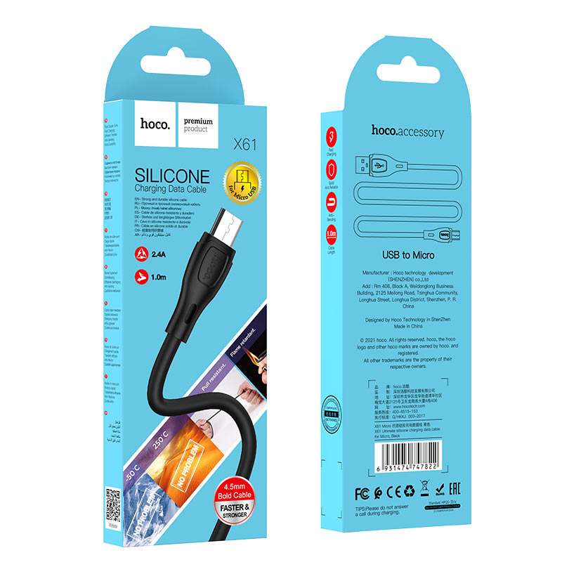 Cable USB a Micro-USB 1m Hoco X61