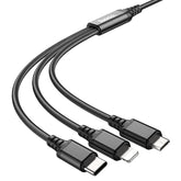 Cable  3 en 1 Lightning/Micro-USB/Type-C Hoco X76