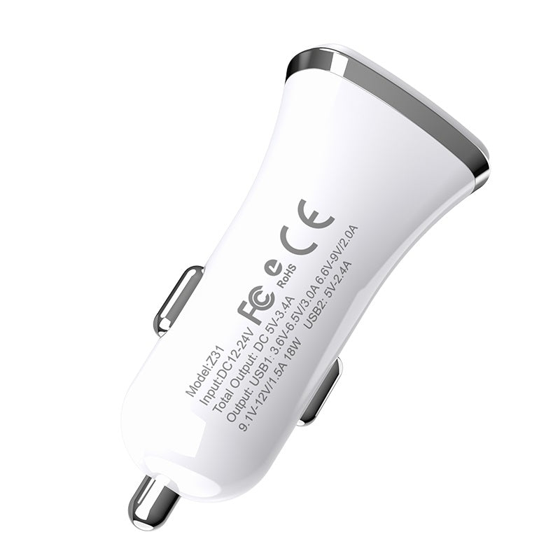 Cargador de auto Hoco Z31 QC3.0 dual  USB