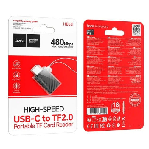 Lector de tarjeta Micro SD USB-C 480Mbps Hoco HB53