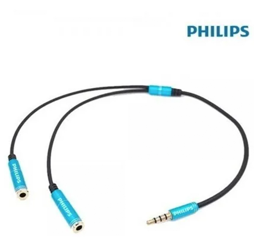 Cable  Auxiliar 3.5mm Splitter 2 salidas Philips