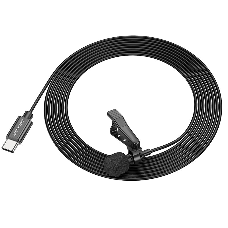 Micrófono Lavalier  USB-C 2mt Borofone BFK11
