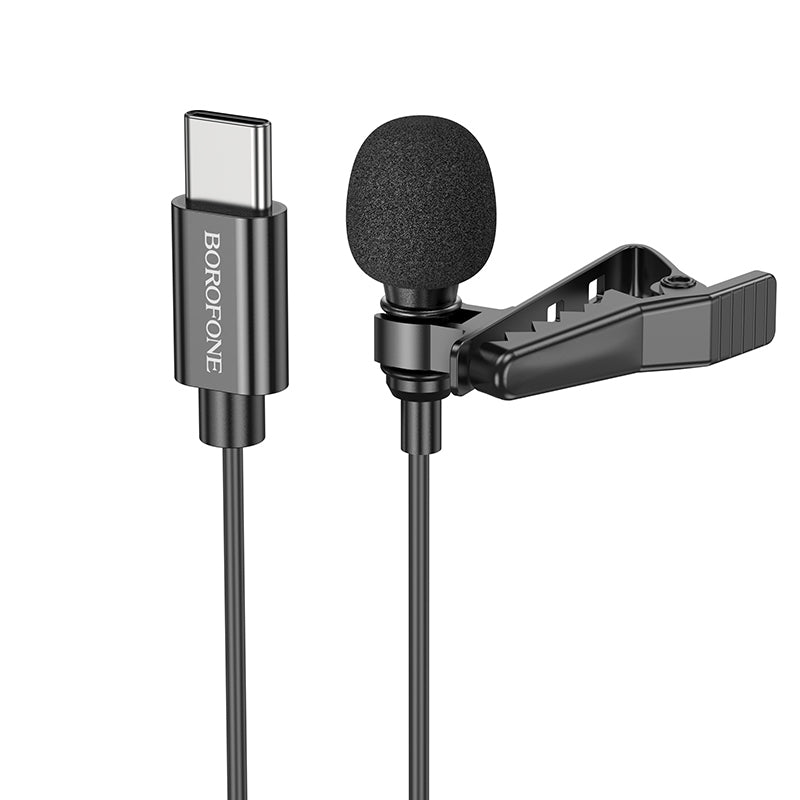 Micrófono Lavalier  USB-C 2mt Borofone BFK11