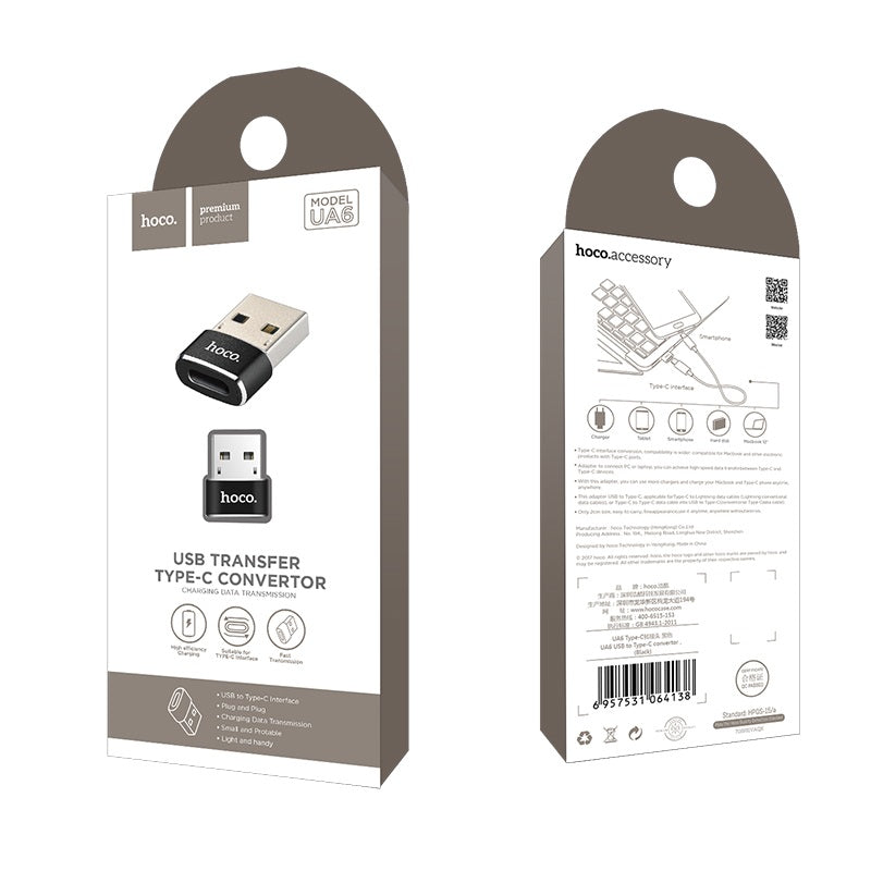 Adaptador convertidor USB A USB-C Hoco UA6