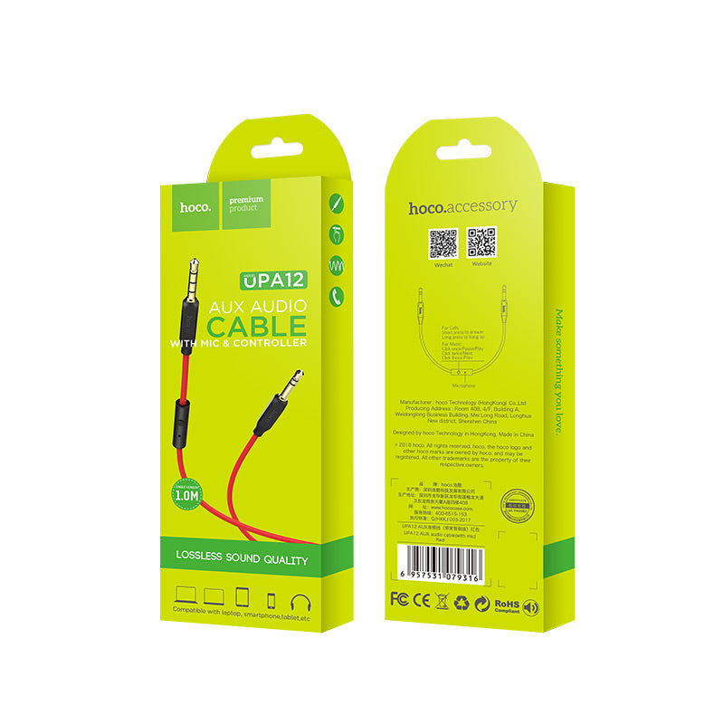 Cable Auxiliar Hoco. UPA12 jack 3.5mm